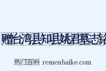 赠台湾县知县姚君墓志铭是什么意思的图片